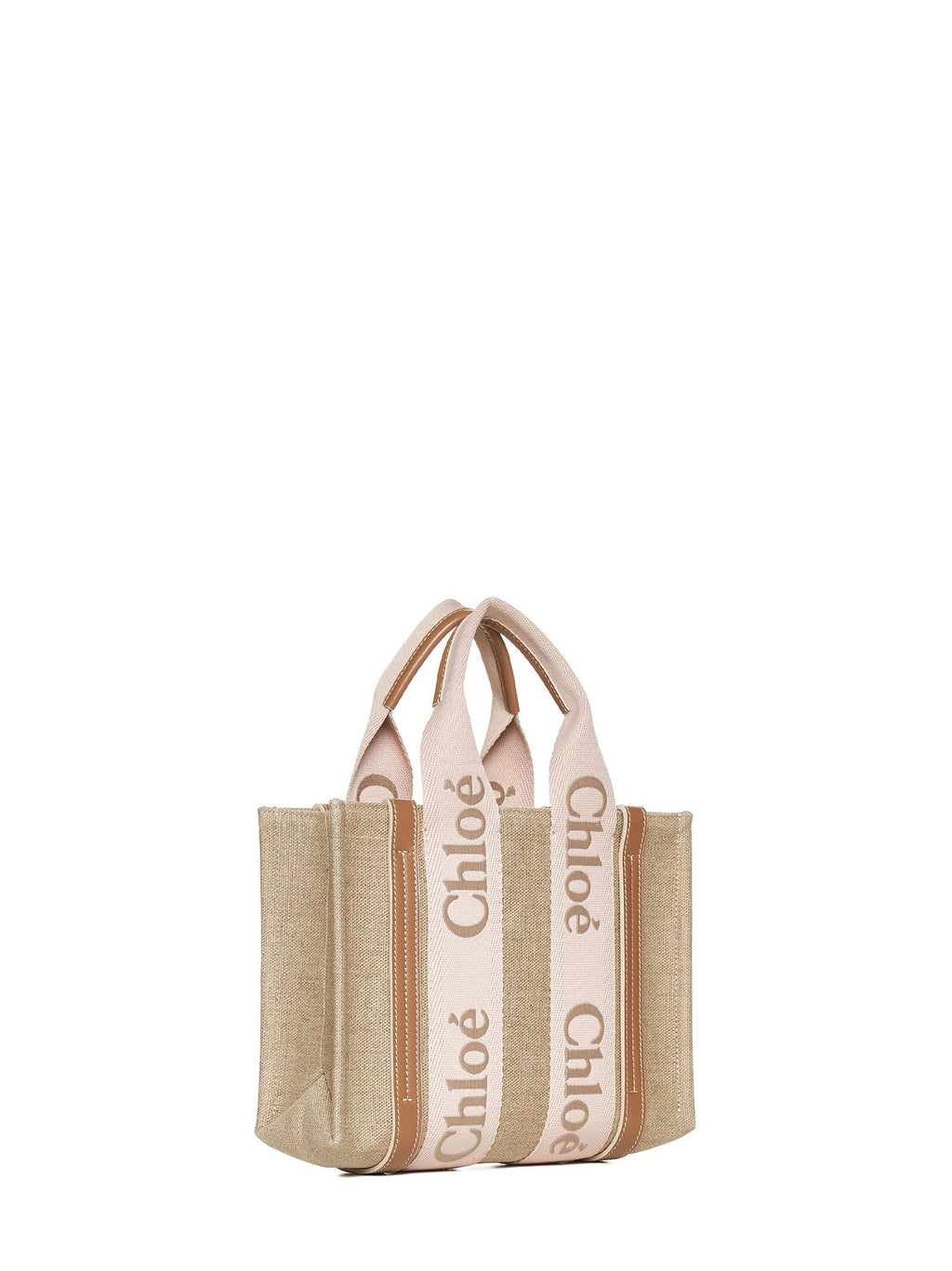 Chloé Women Woody Linen Small Tote Bag By Chloè