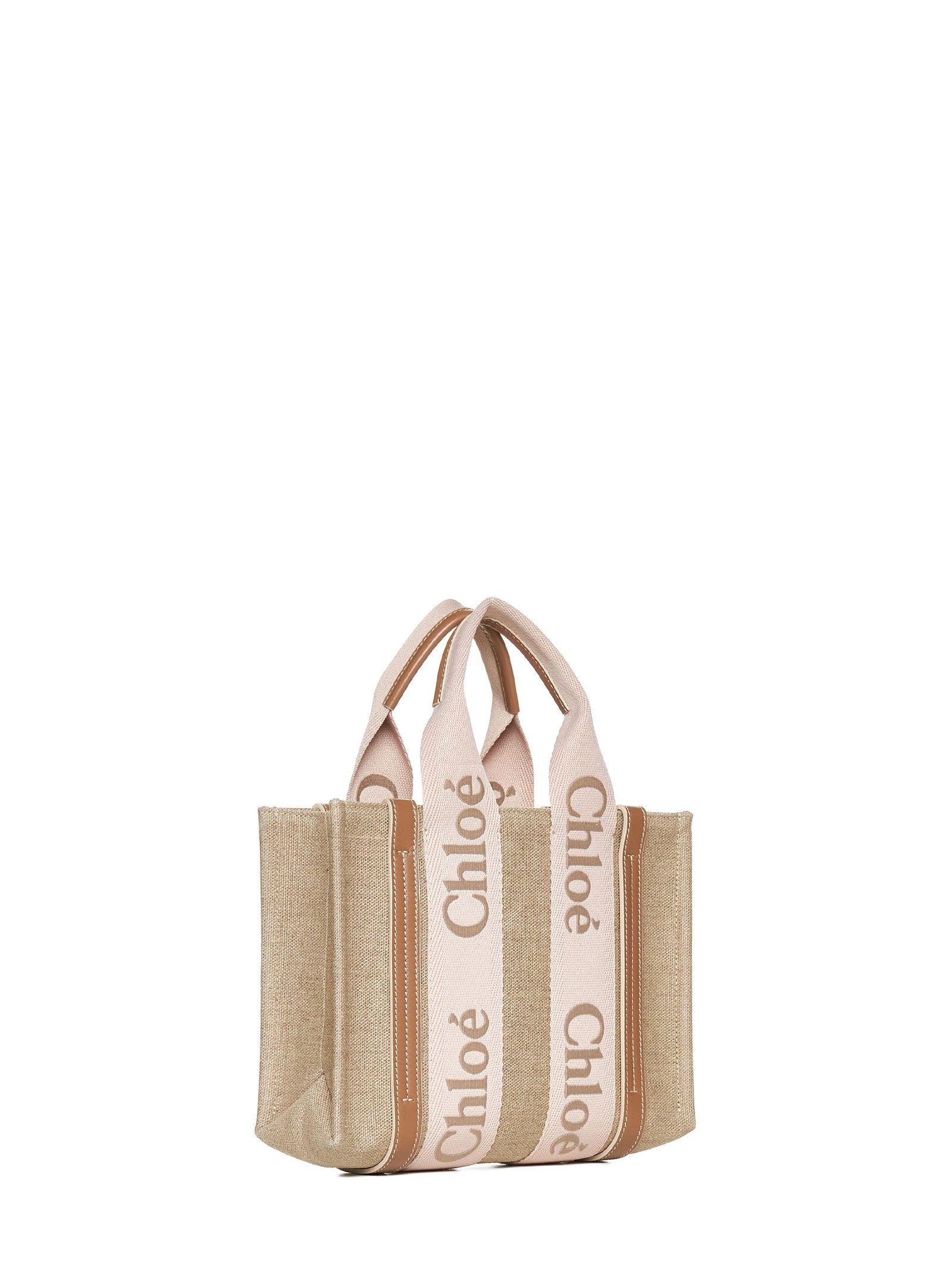 Chloé Women Woody Linen Small Tote Bag By Chloè