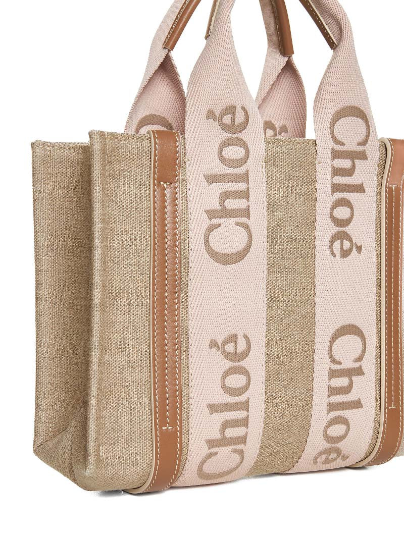 Chloé Women Woody Linen Small Tote Bag By Chloè