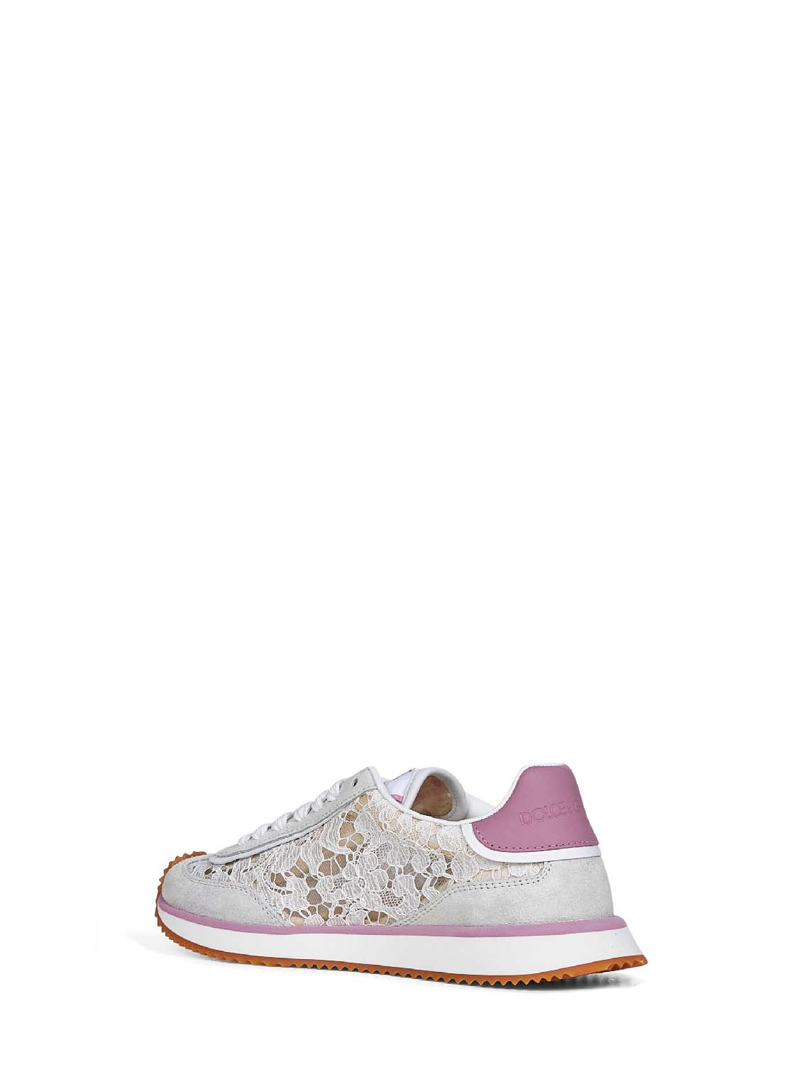 Dolce & Gabbana Women White And Pink Dg Cushion Sneakers