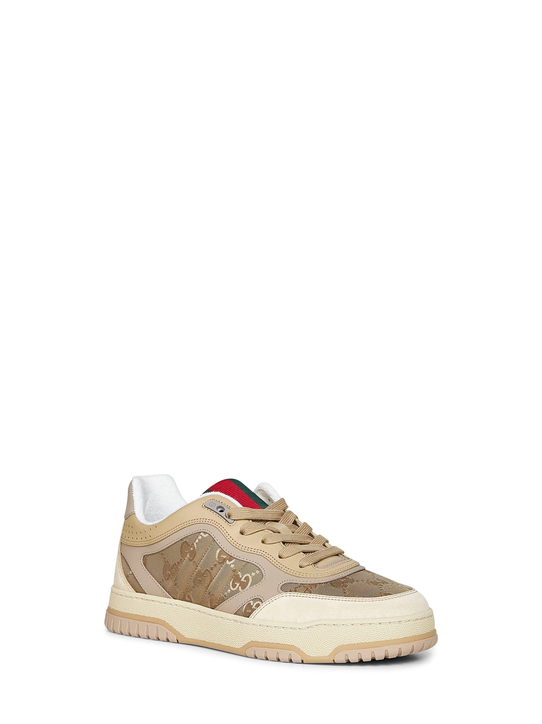 Gucci Men Beige Gucci Re-Web Sneakers