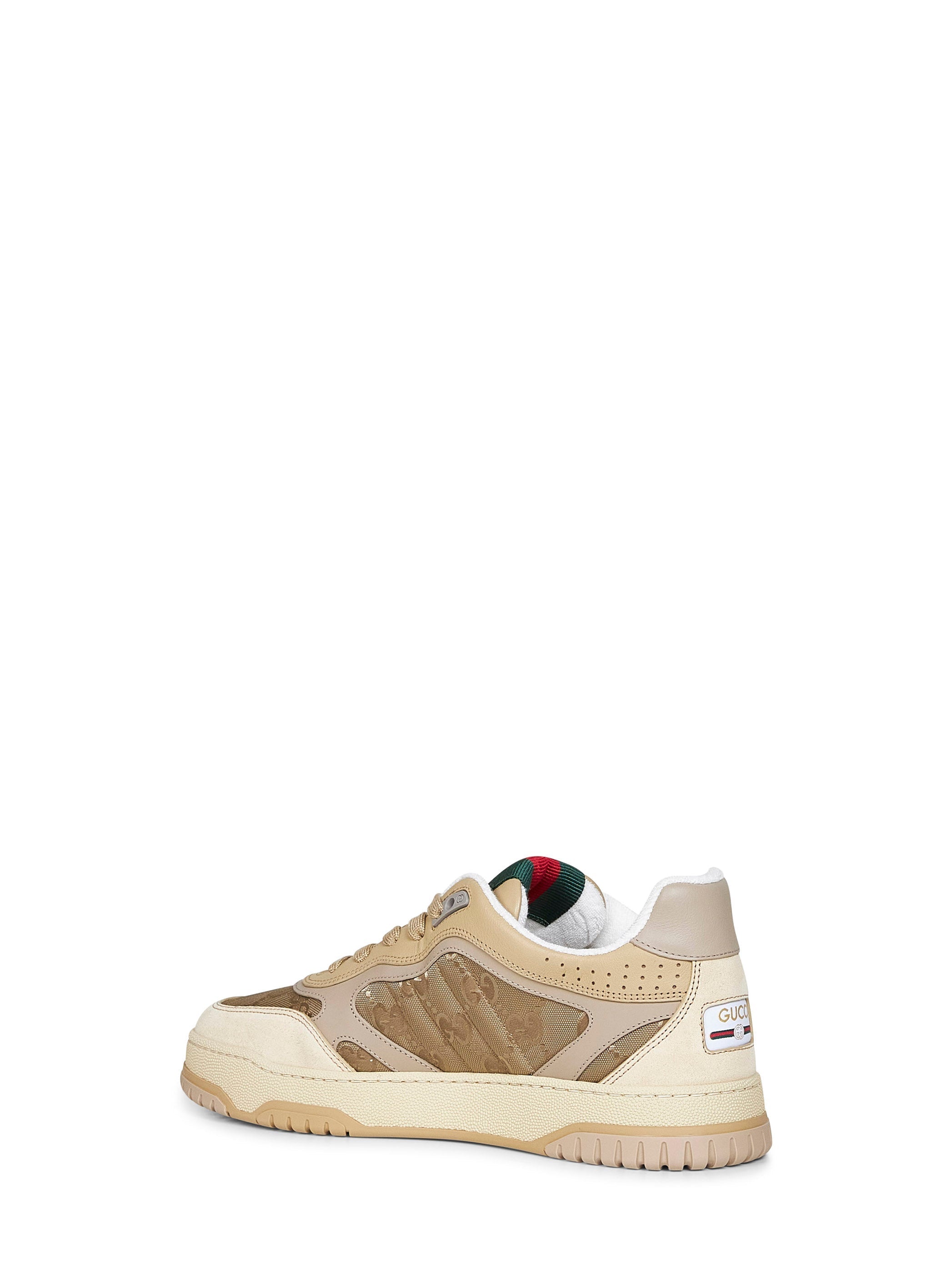 Gucci Men Beige Gucci Re-Web Sneakers