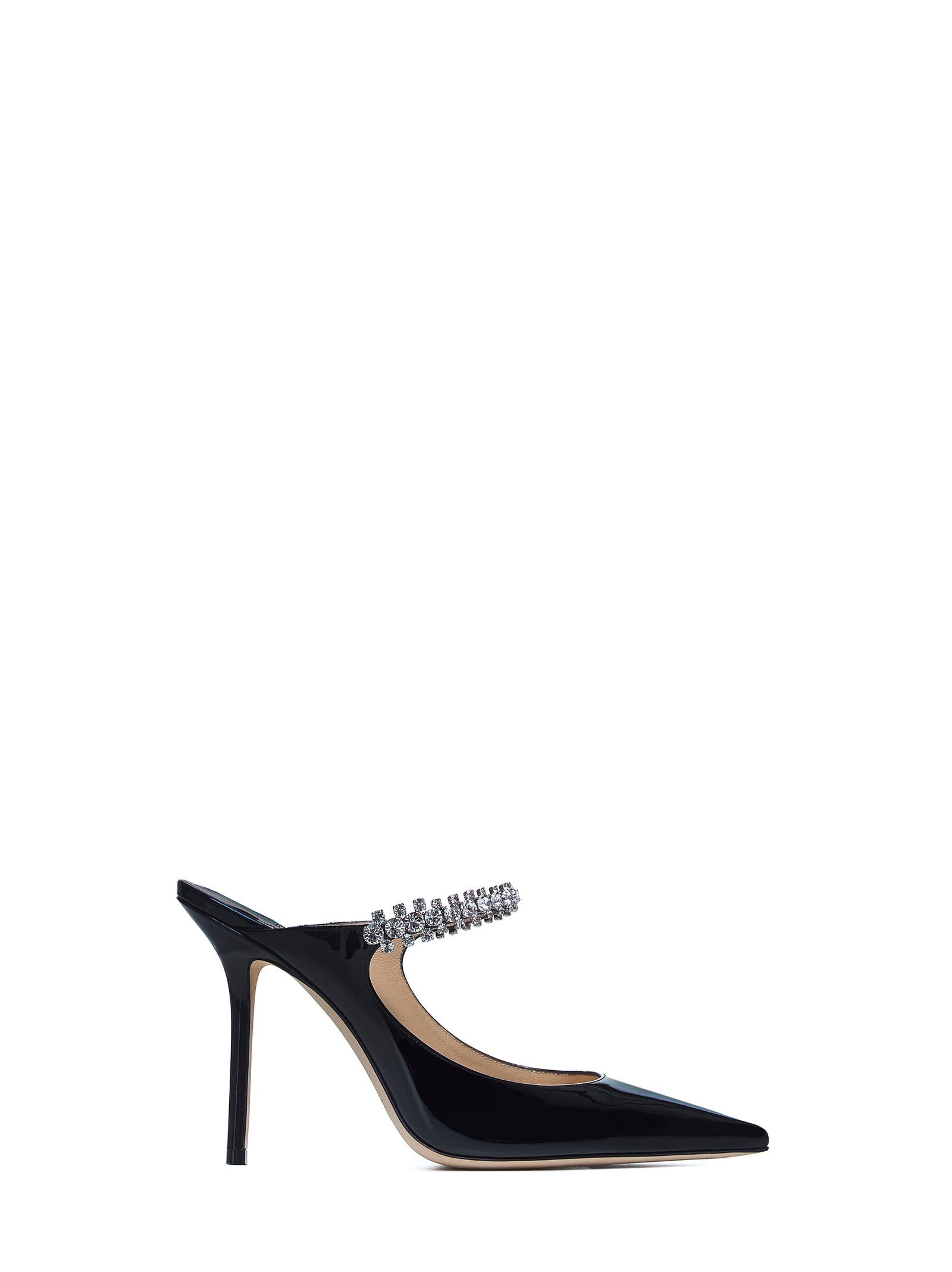 Jimmy Choo Women Bing 100 Crystals Patent Leather Mules