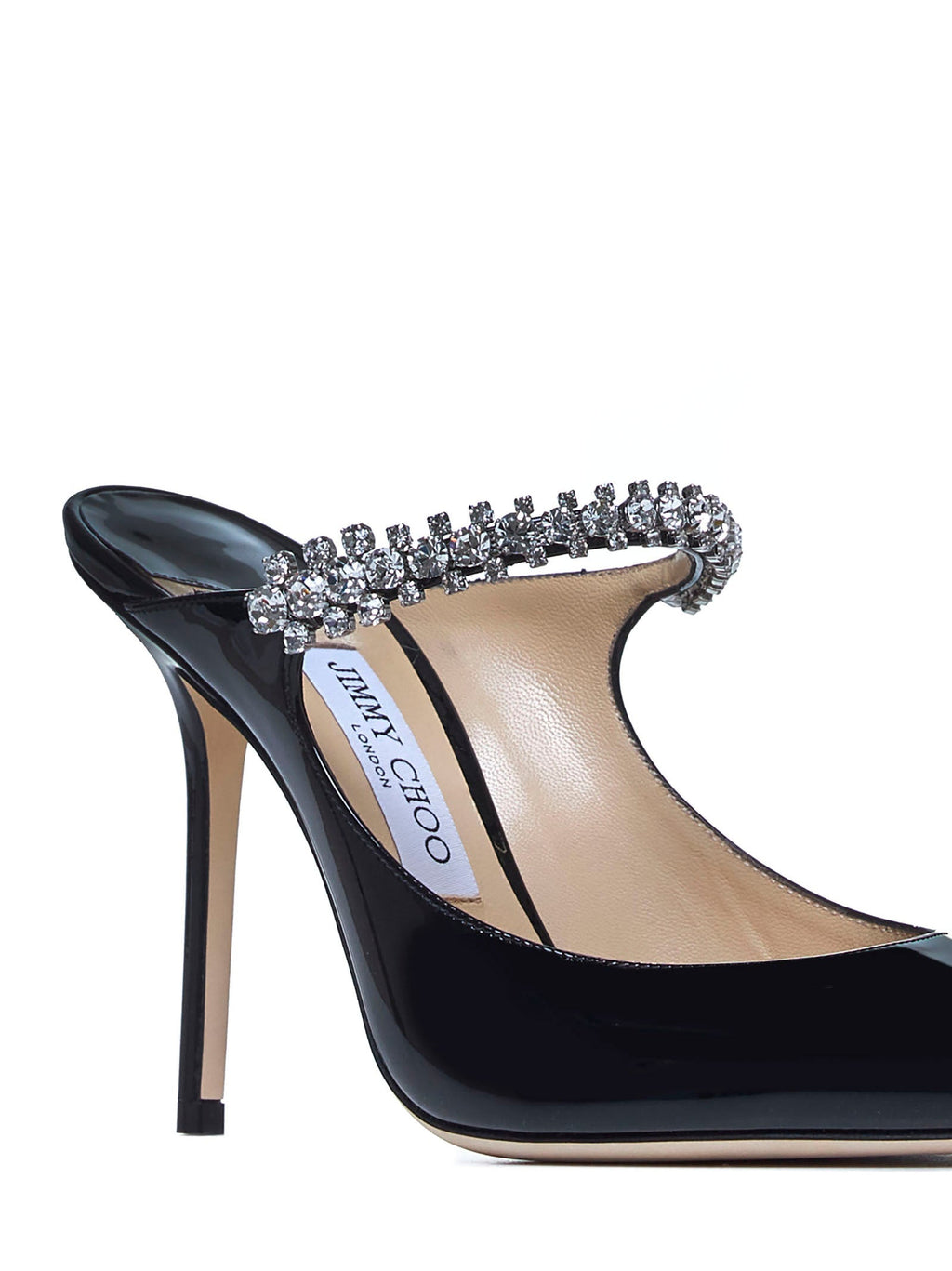 Jimmy Choo Women Bing 100 Crystals Patent Leather Mules