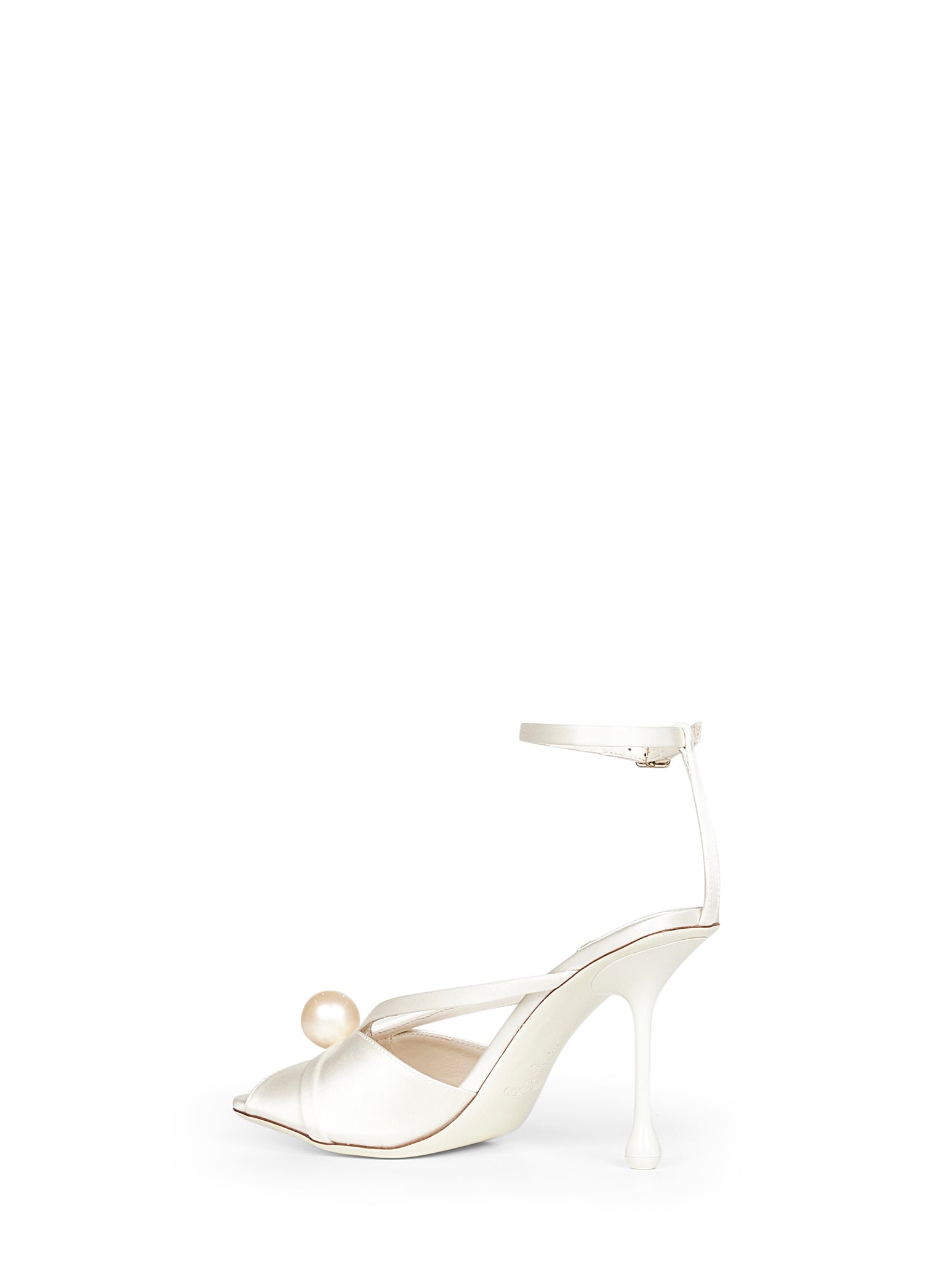 Jimmy Choo Women Ivory Satin Siva 95 Sandals