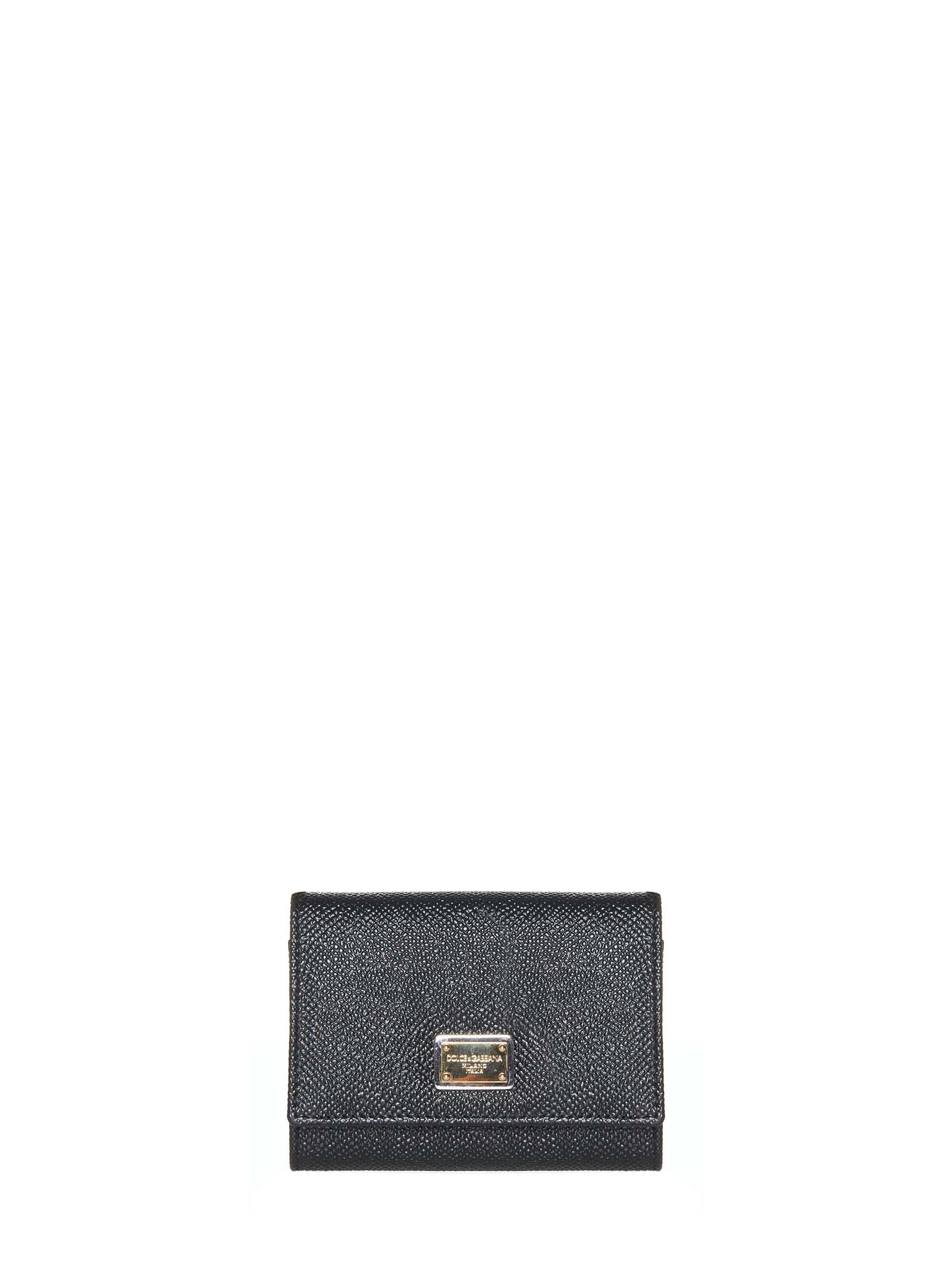 Dolce & Gabbana Women Black Dauphine Leather Wallet