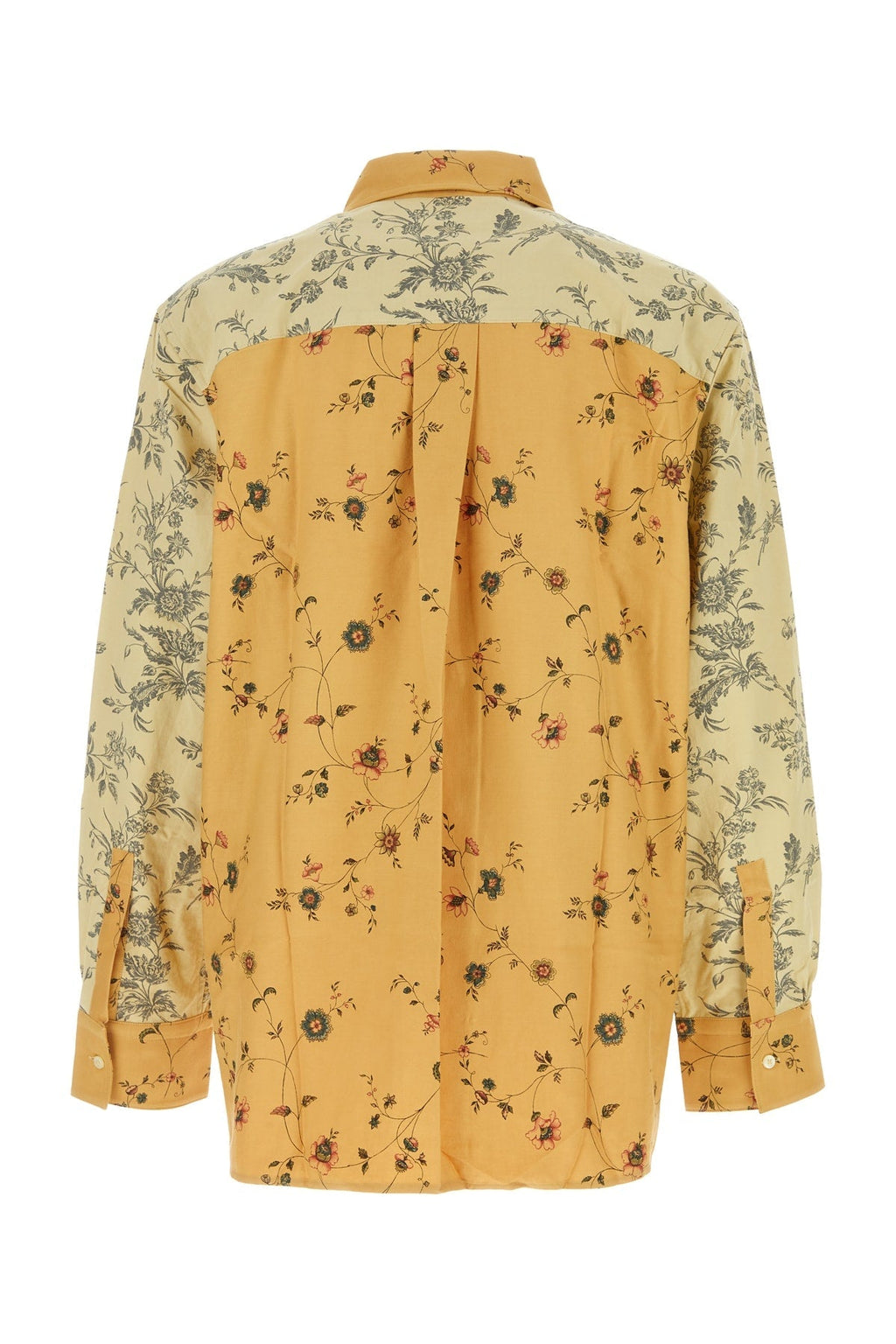 Marine Serre Men Upcycled Floral Linen Twin Pocket Shirt