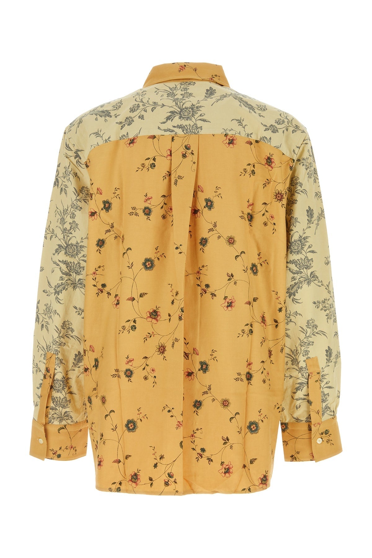 Marine Serre Men Upcycled Floral Linen Twin Pocket Shirt