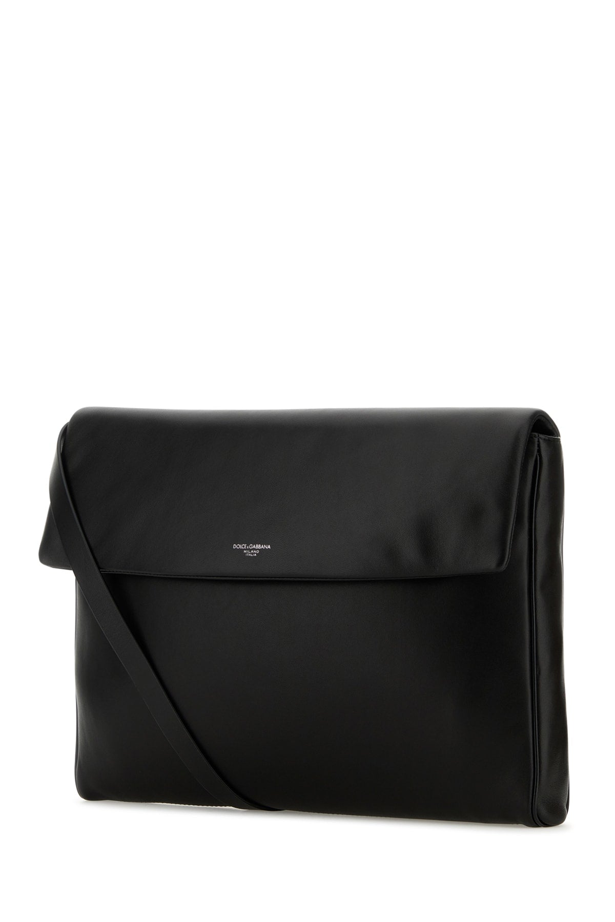 Dolce & Gabbana Men Black Nappa Leather Mediterraneo Clutch