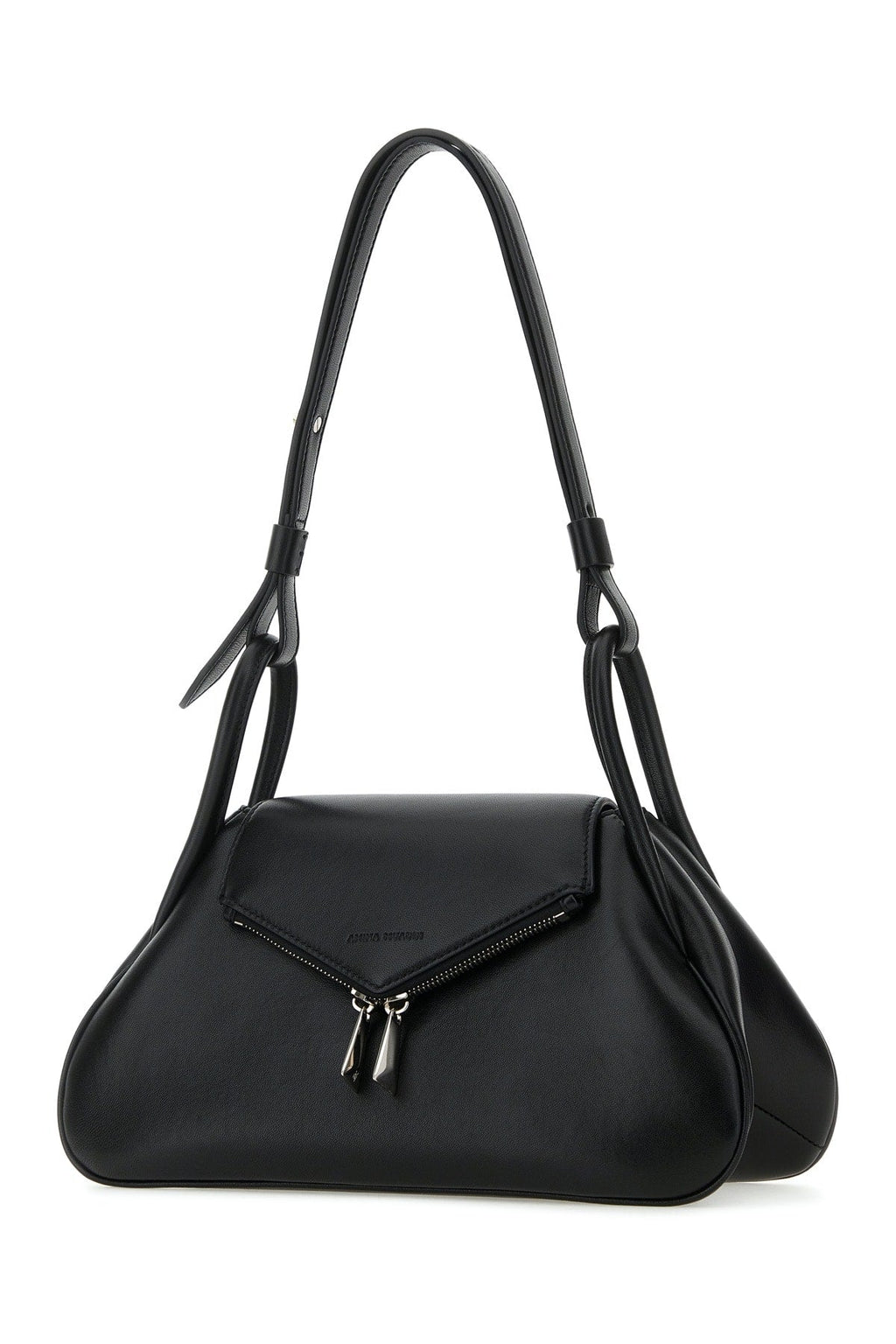 Amina Muaddi Women Gemini Small Nappa Black  Silver Ha