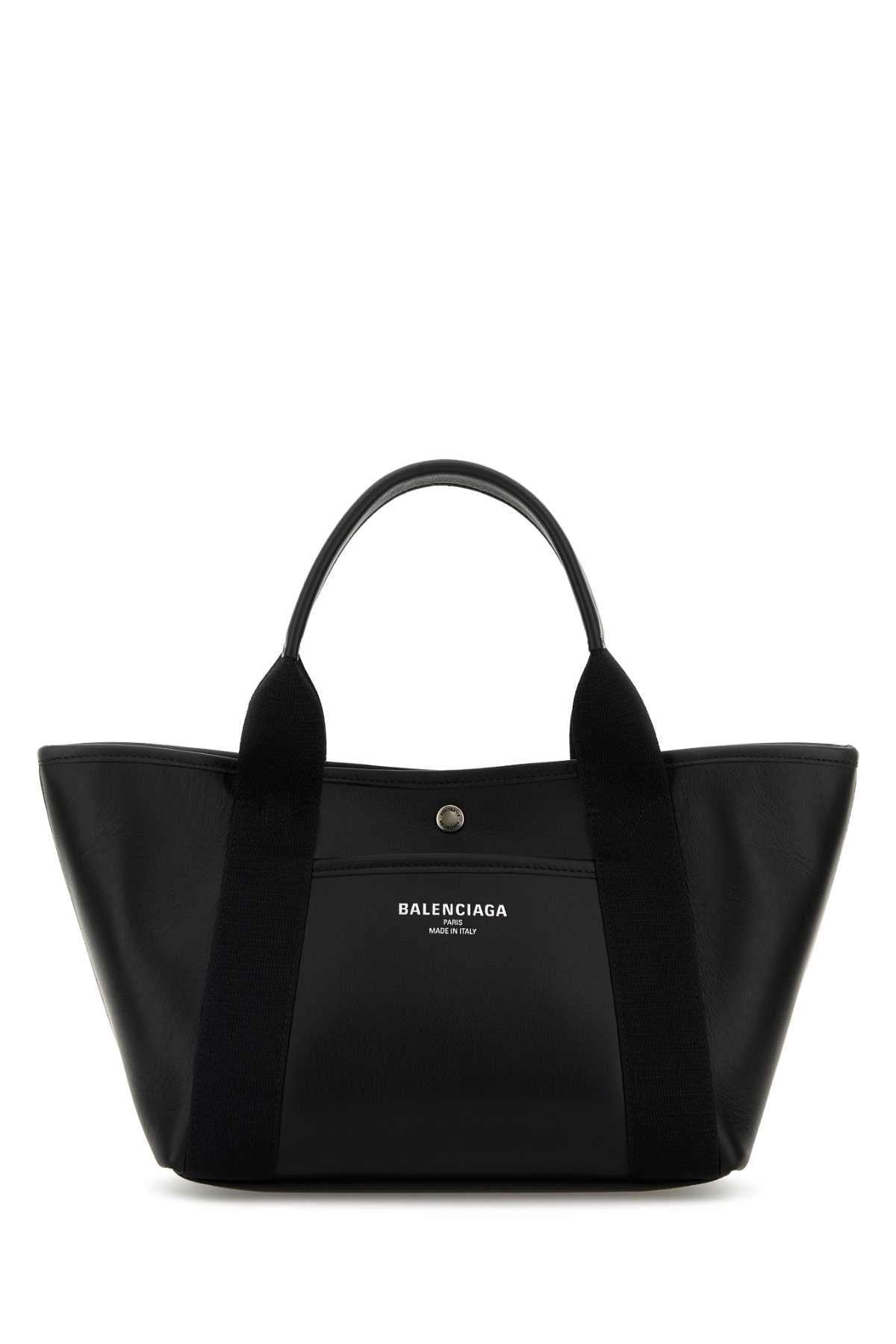 Balenciaga Women Black Leather Biarritz Shopping Bag
