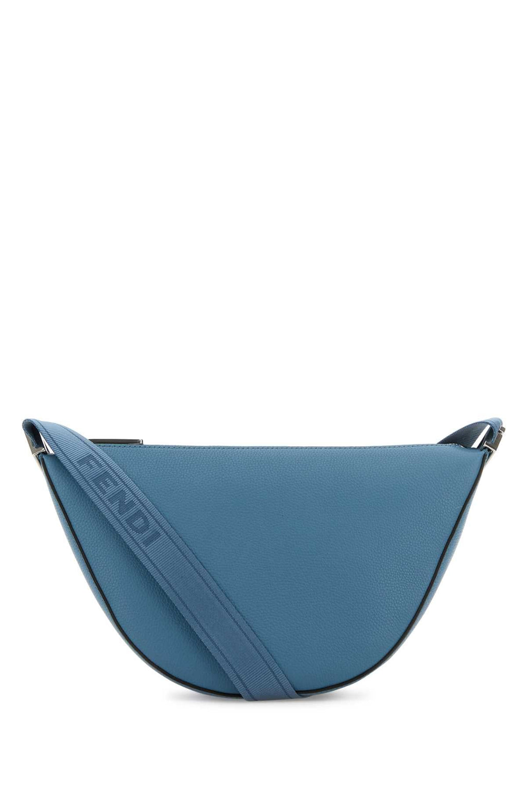 Fendi Men Cerulean Blue Leather Small Fendi Melon Crossbody Bag