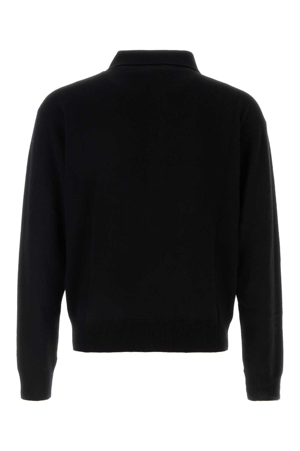 Saint Laurent Men Black Wool Polo Shirt