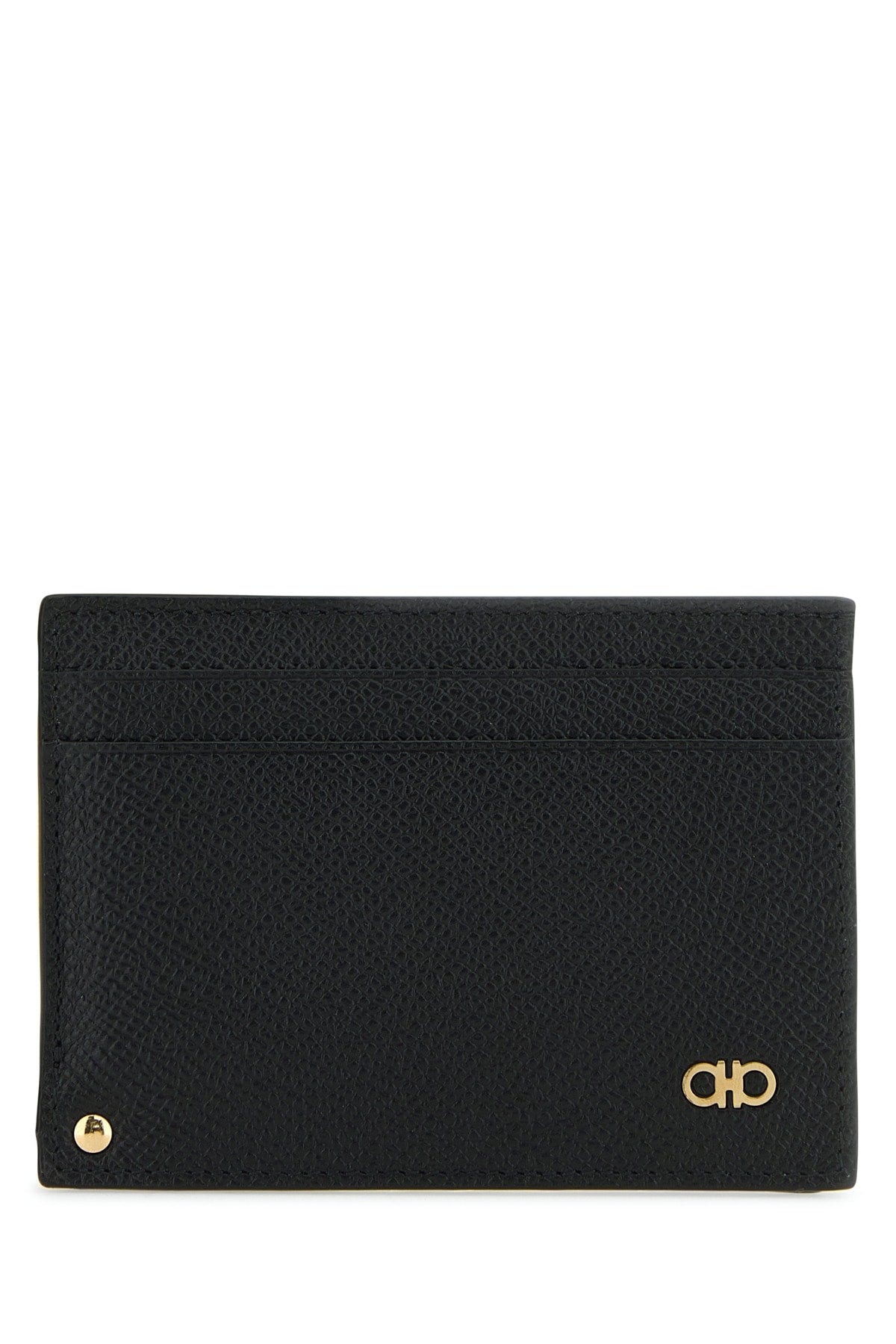 Salvatore Ferragamo Men Black Leather Card Holder