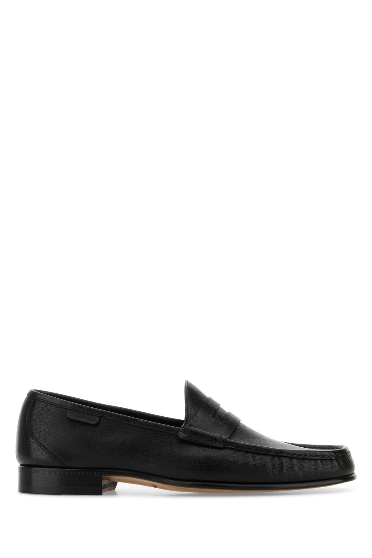 Tom Ford Men Black Leather Loafers