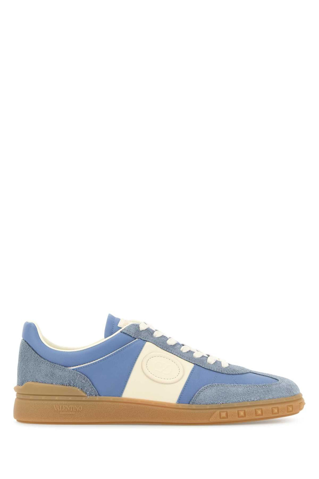Valentino Garavani Men Light Blue  Suede And Fabric Upvillage Sneakers