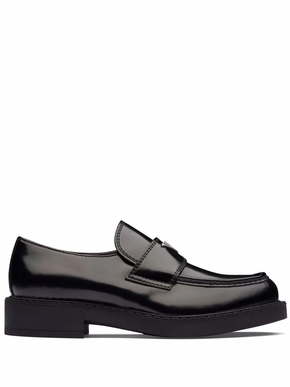 Prada Men Chocolate Brushed Leather Loafers