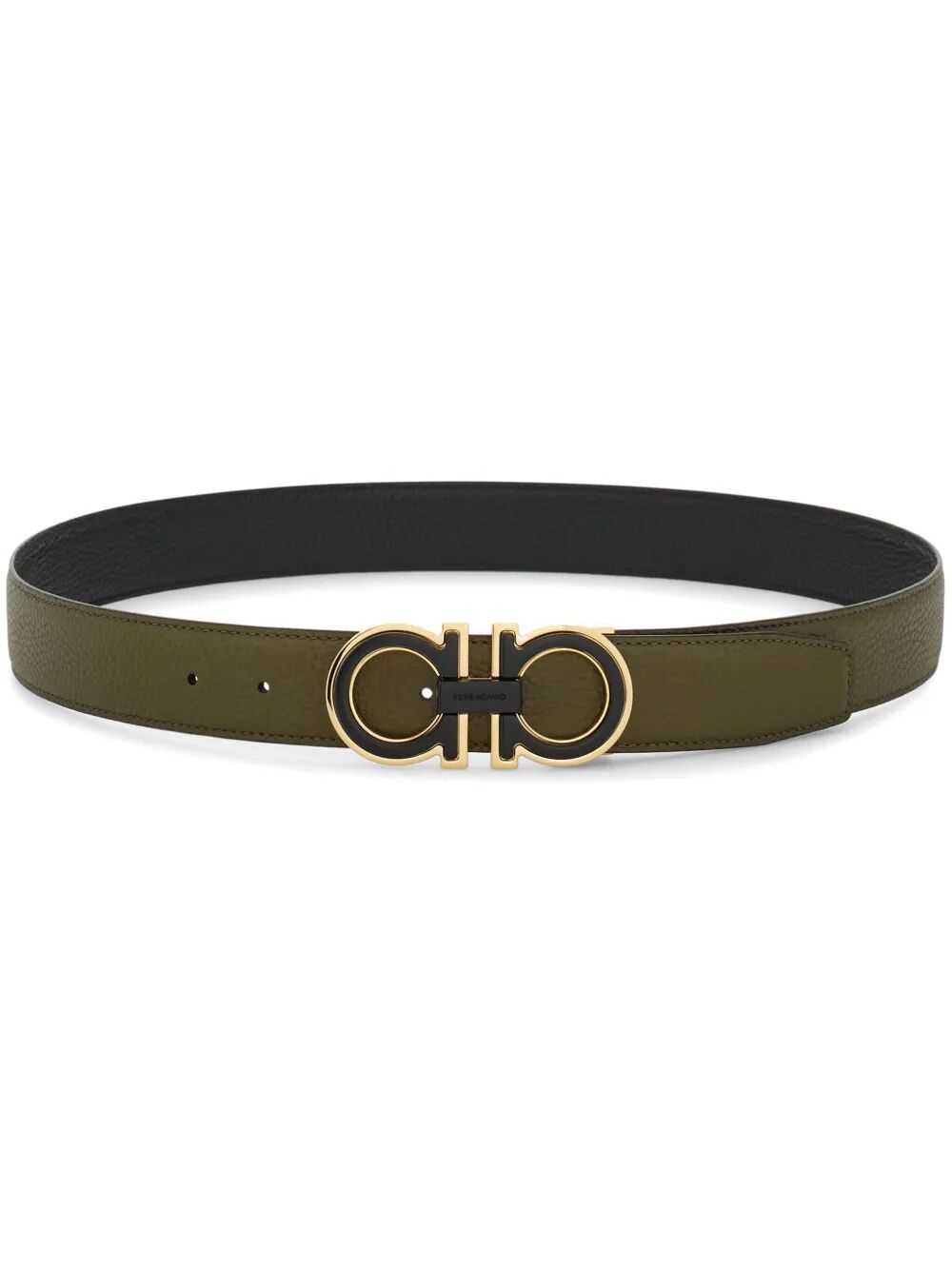 Ferragamo Men Double Finish Buckle Reversible Gancini Belt