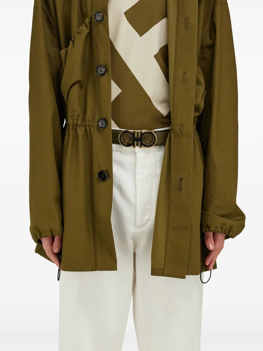 Ferragamo Men Double Finish Buckle Reversible Gancini Belt