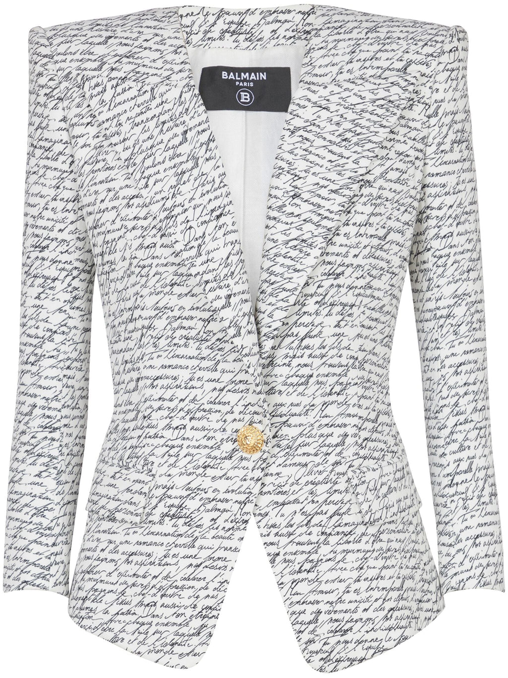 Balmain Women 1 Btn Love Letter Print Tailored Jacket