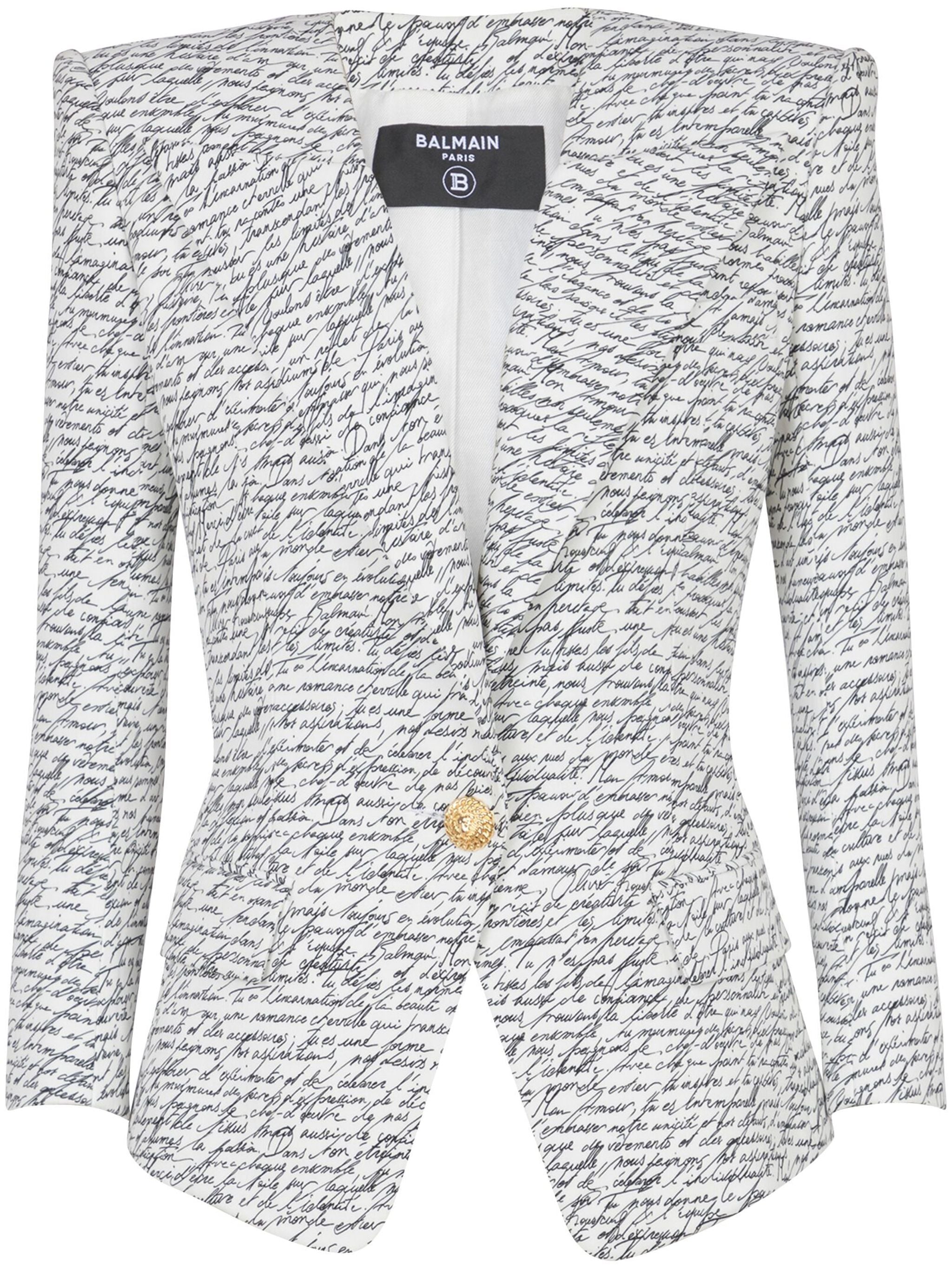 Balmain Women 1 Btn Love Letter Print Tailored Jacket