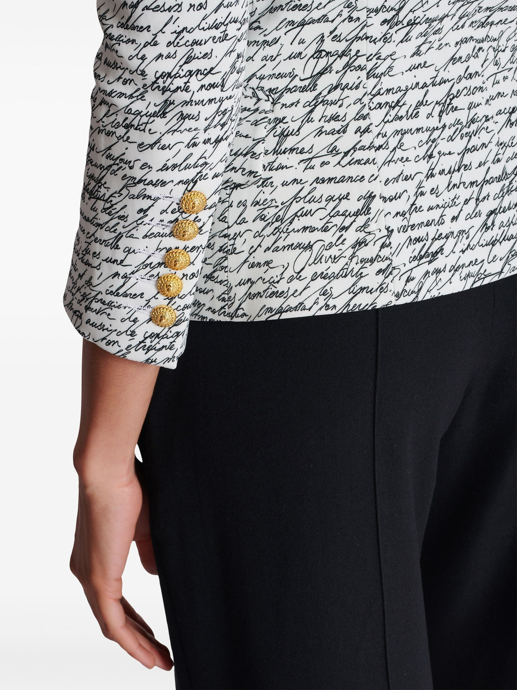 Balmain Women 1 Btn Love Letter Print Tailored Jacket