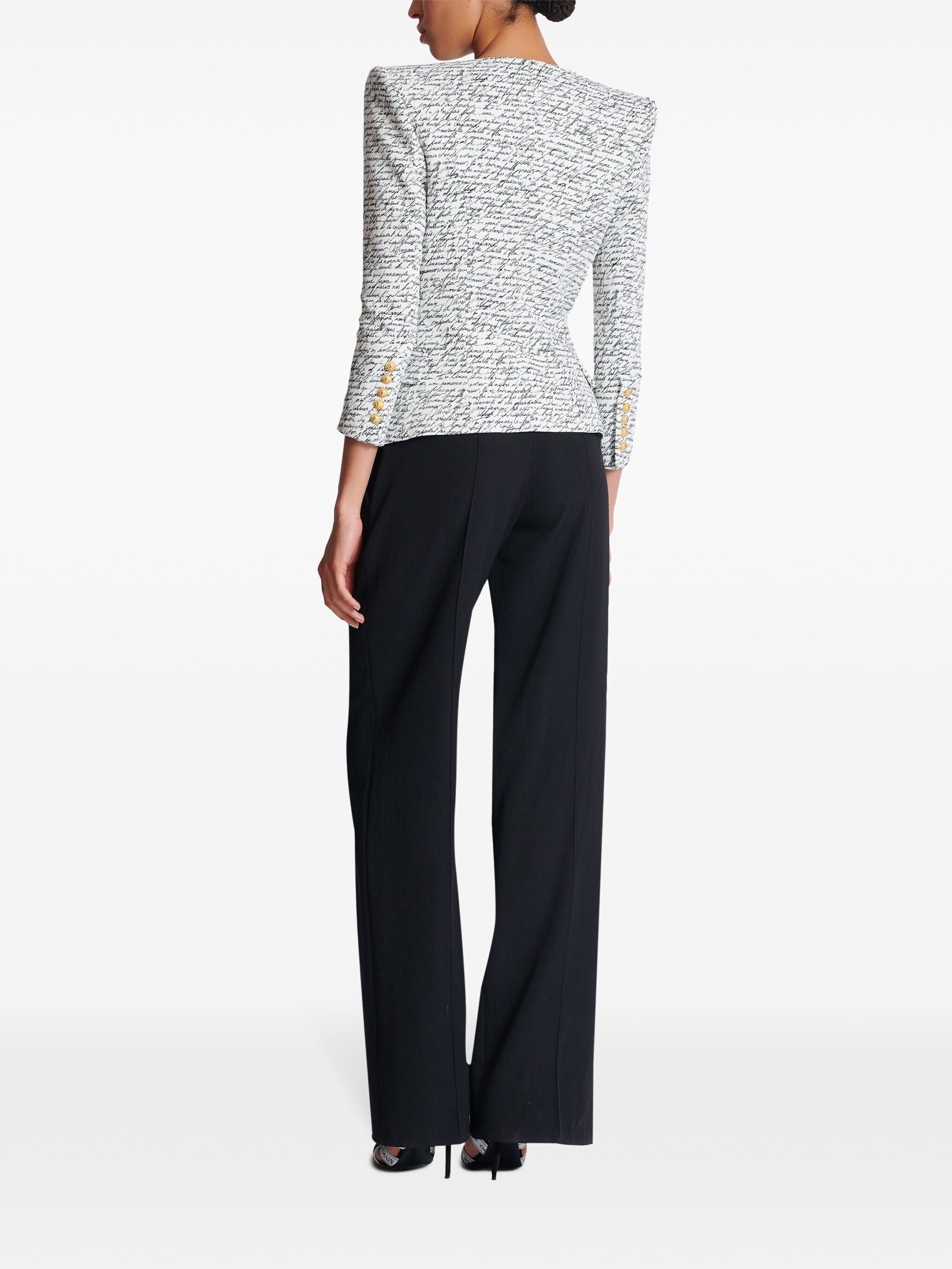 Balmain Women 1 Btn Love Letter Print Tailored Jacket