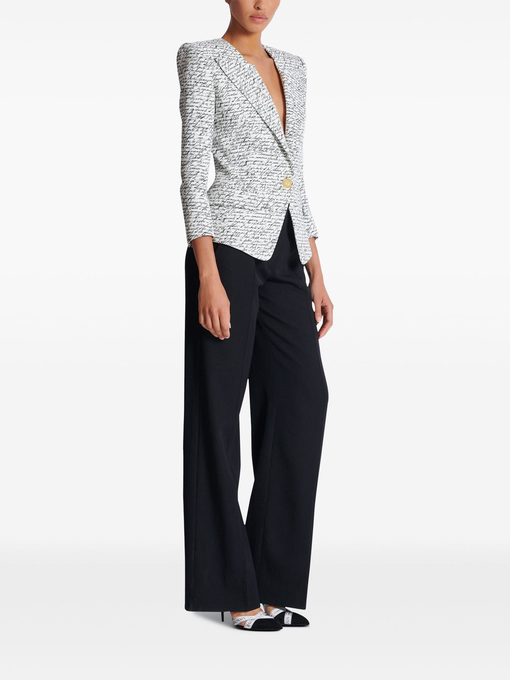 Balmain Women 1 Btn Love Letter Print Tailored Jacket