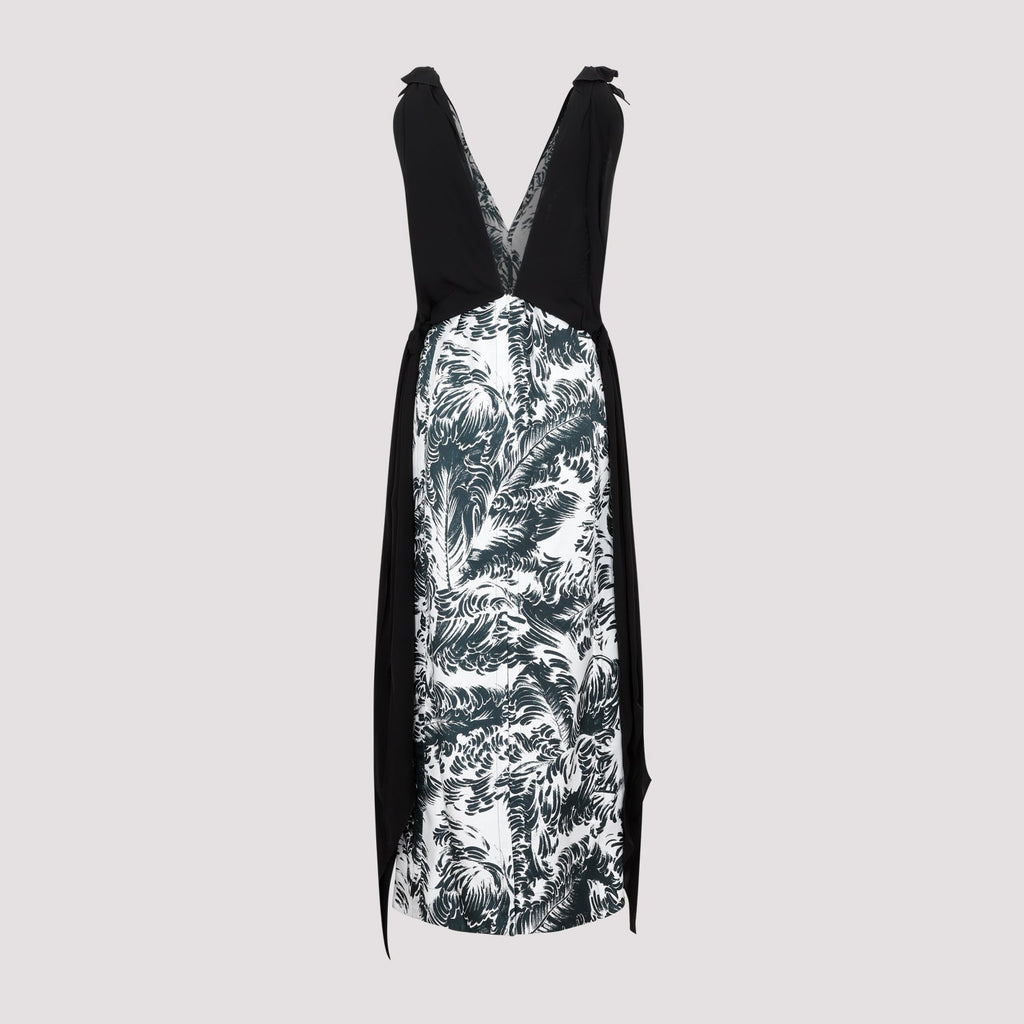 Bottega Veneta Printed Silk Long Dress Women