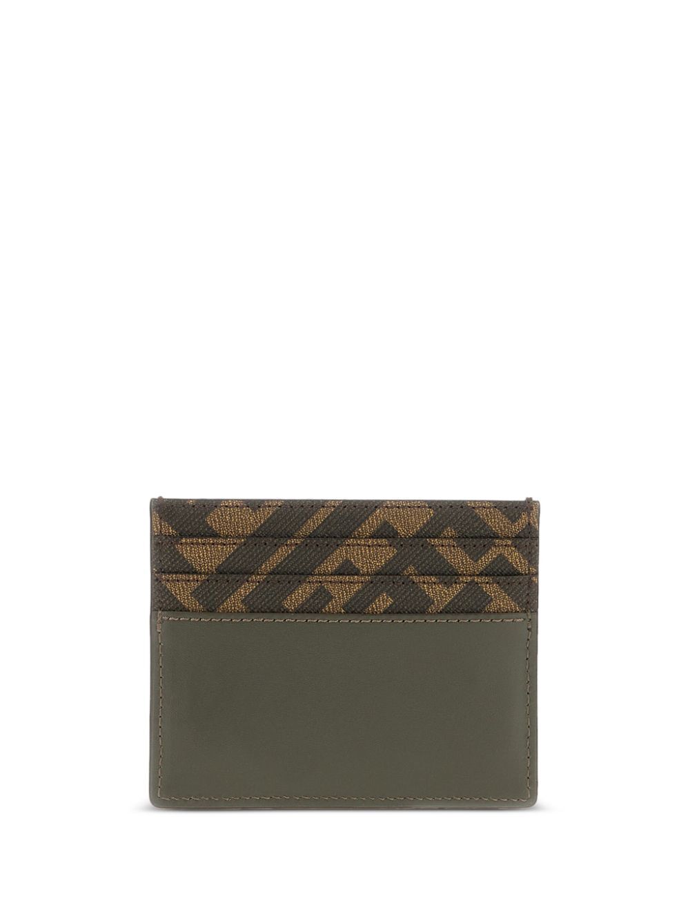 Fendi Men Leather And Ff Canvas Squared Card Holder