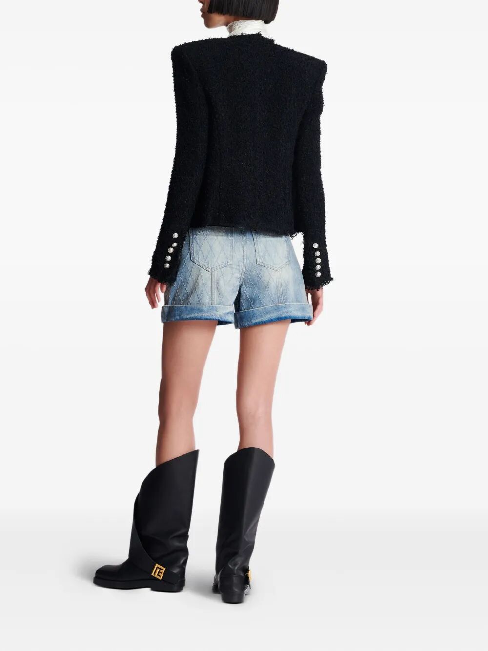 Balmain Women Edge-To-Edge Silky Tweed Jacket