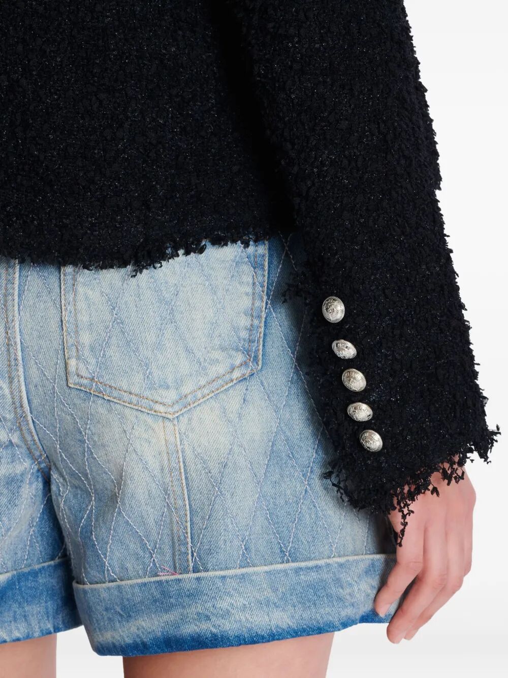 Balmain Women Edge-To-Edge Silky Tweed Jacket