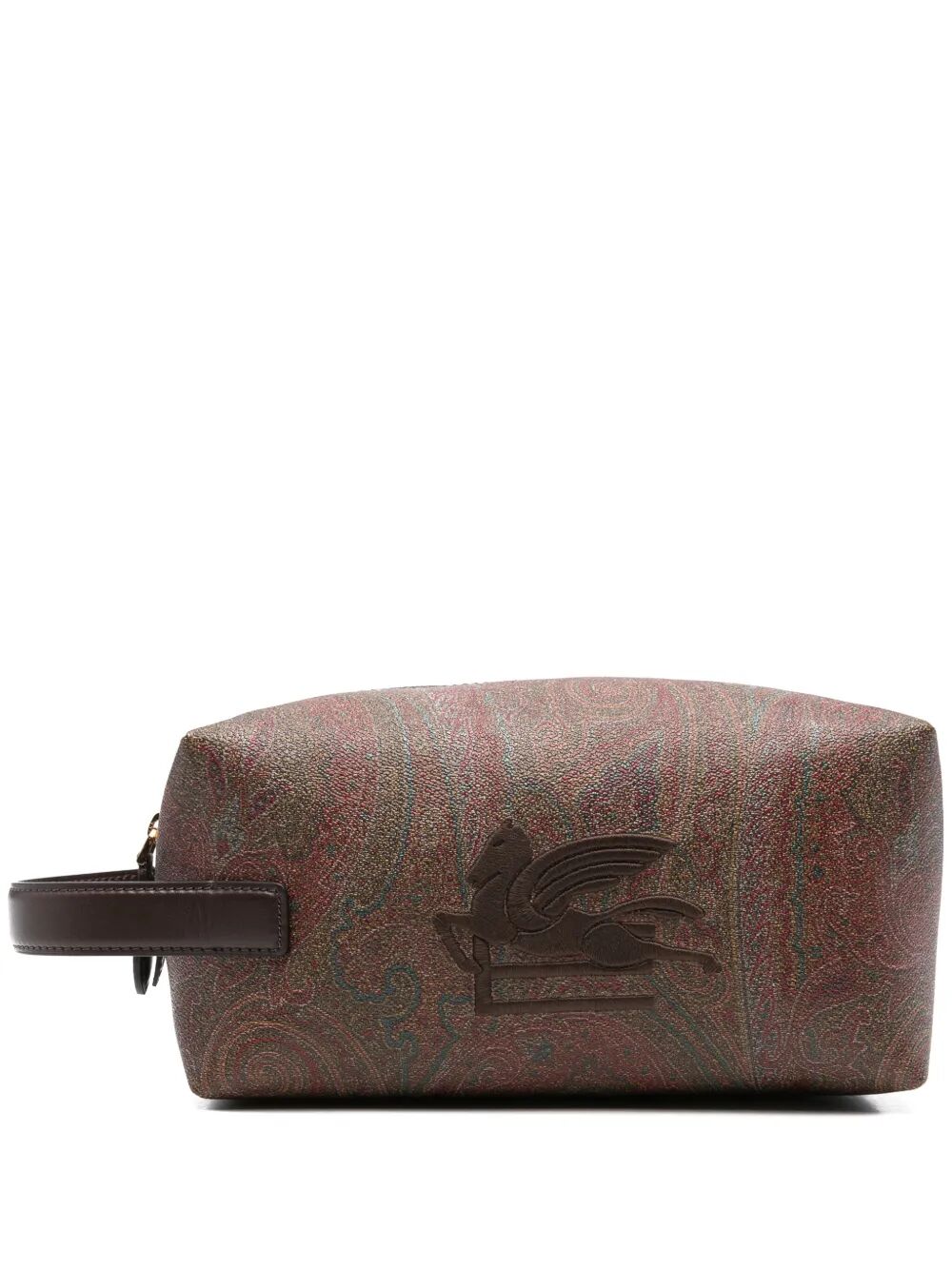 Etro Men Medium Arnica Wash Bag With Pegaso Embroidery