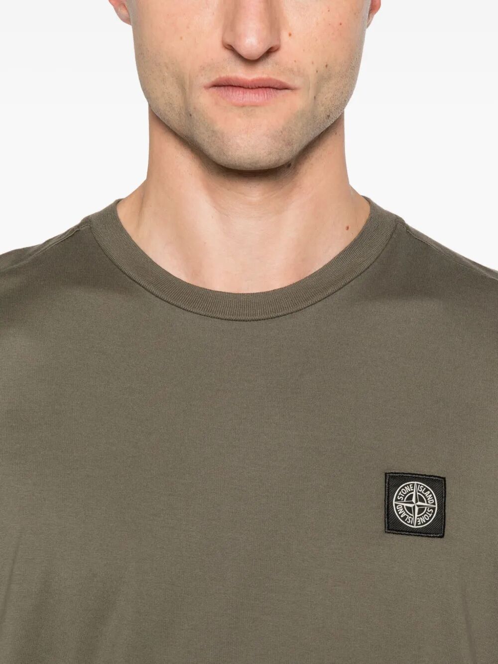 Stone Island Men Slim Fit Cotton Jersey T-Shirt With Compass Patch