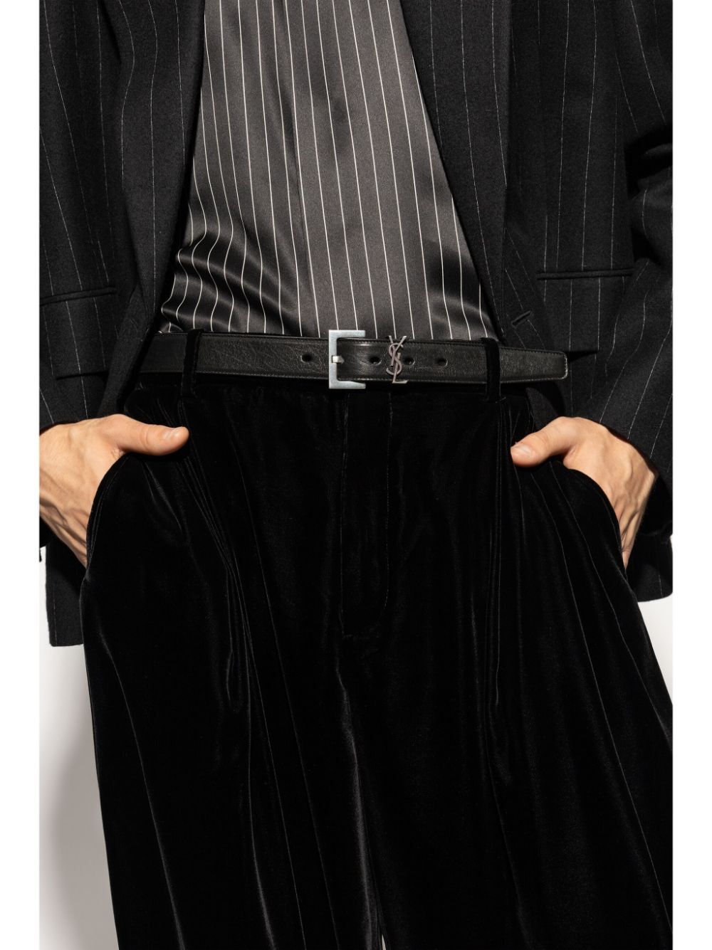 Saint Laurent Men Cintura Cassandre Fibbia Quadrata