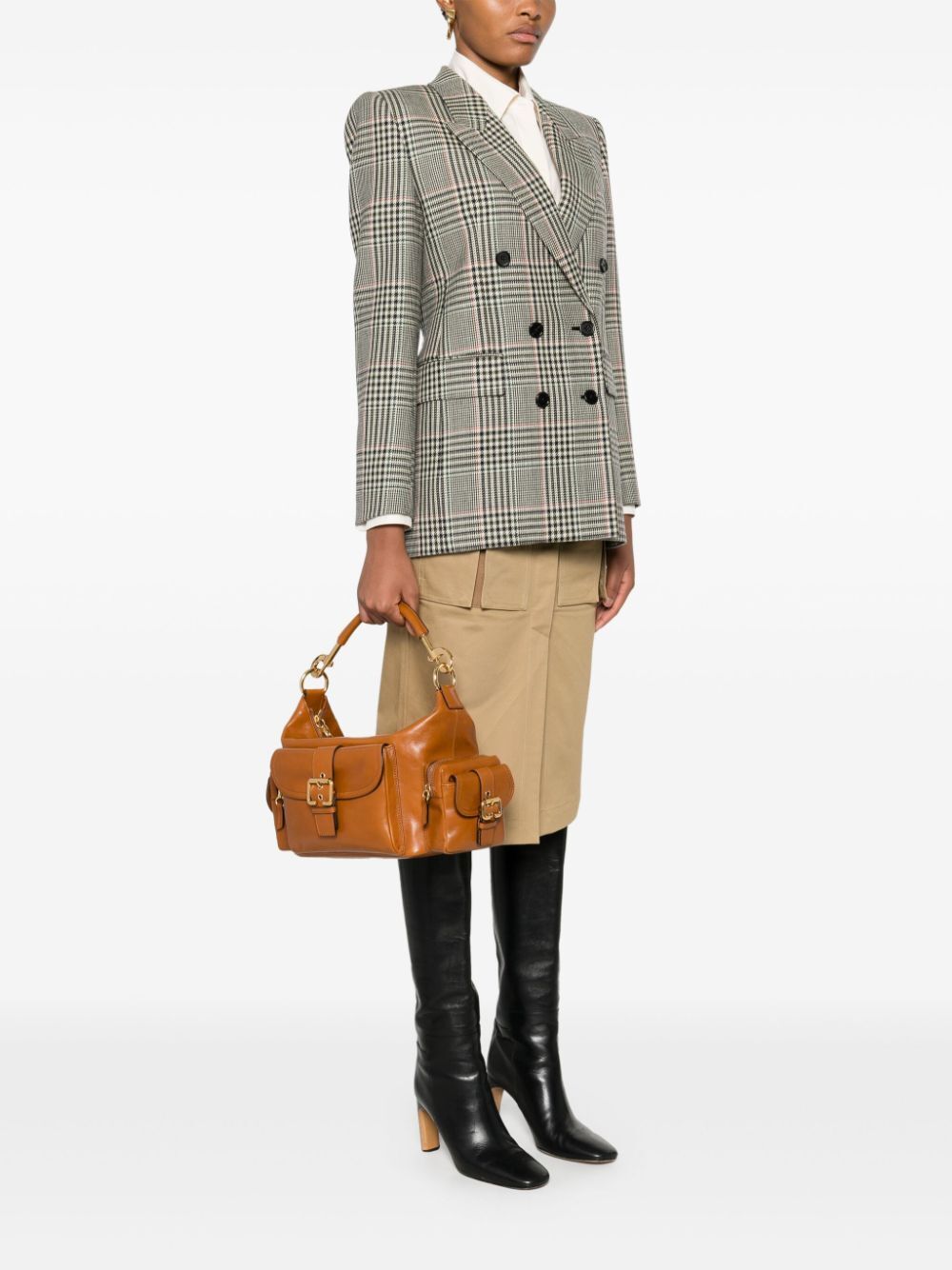 Chloe Women Shiny Leather Camera Bag