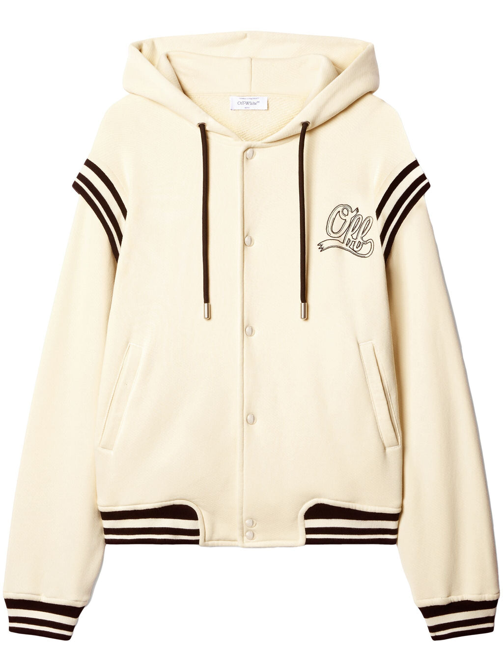 Off White Men Off Fleece Varsity Hoodie