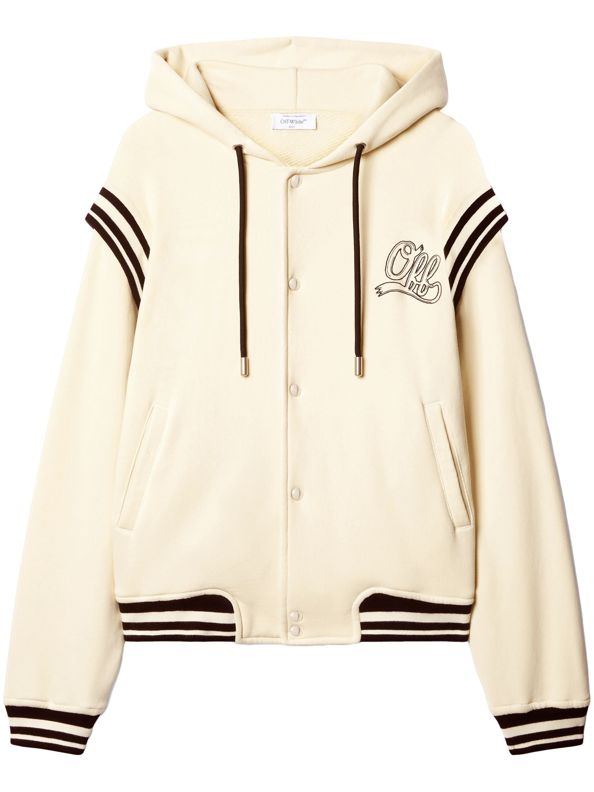 Off White Men Off Fleece Varsity Hoodie