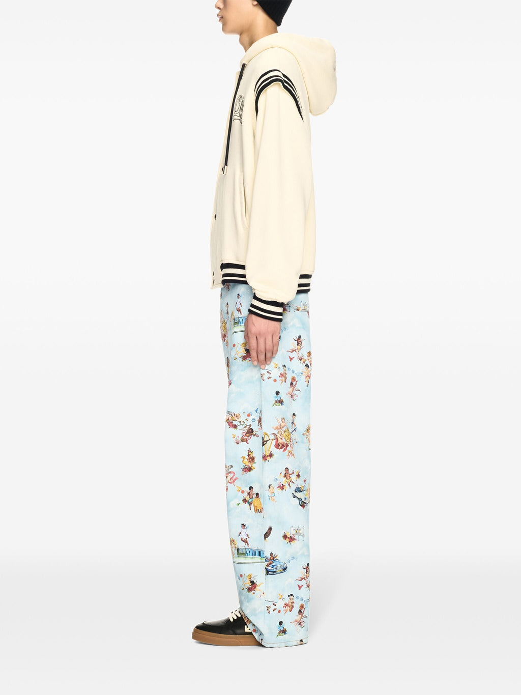 Off White Men Off Fleece Varsity Hoodie