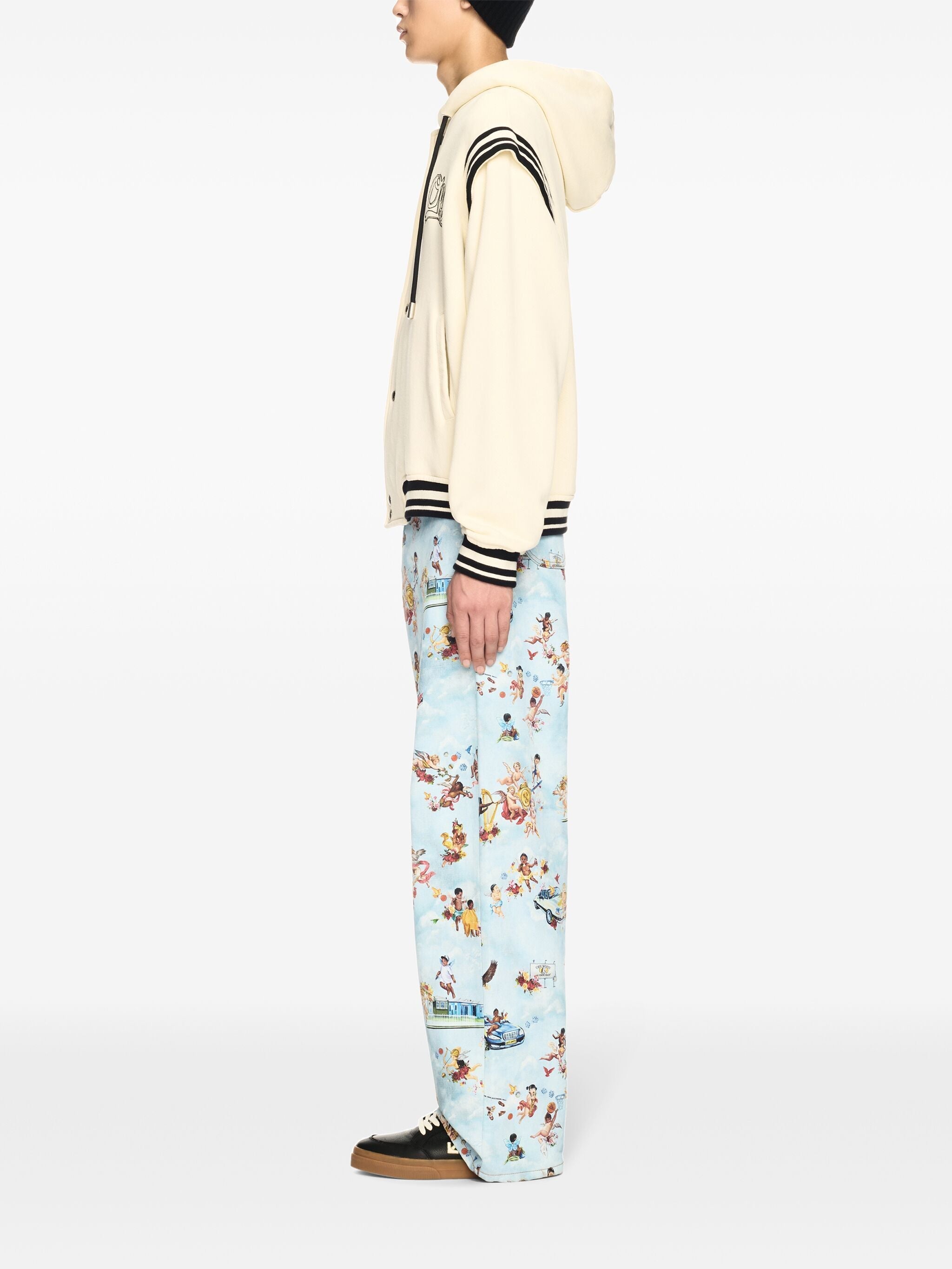 Off White Men Off Fleece Varsity Hoodie