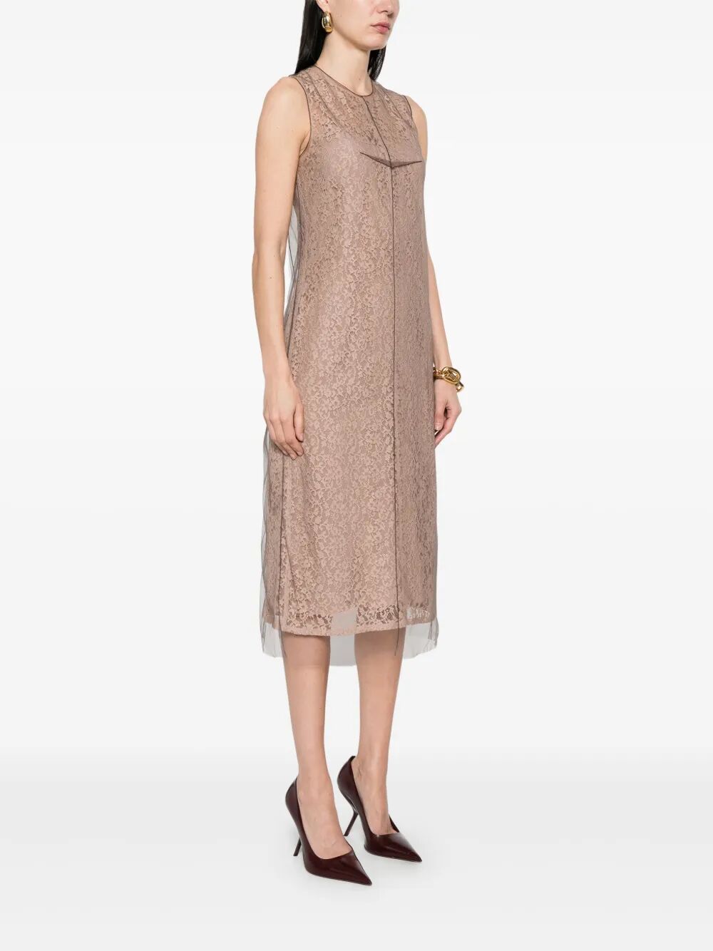 Fendi Women Blooming Lace Midi Dress