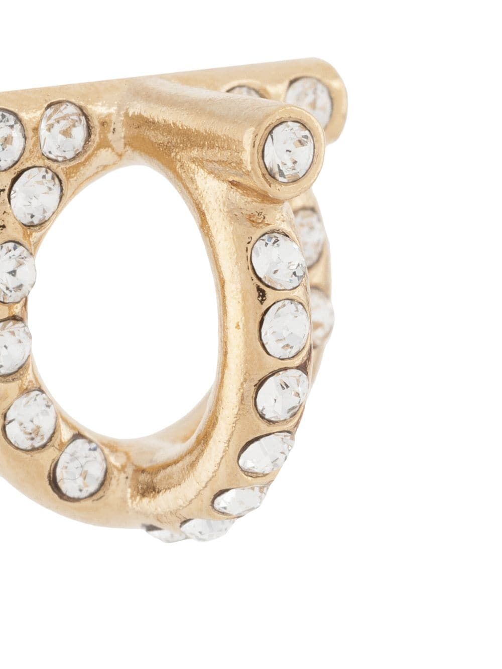 Brincos Ferragamo Gancini 3D com Cristais para Mulheres