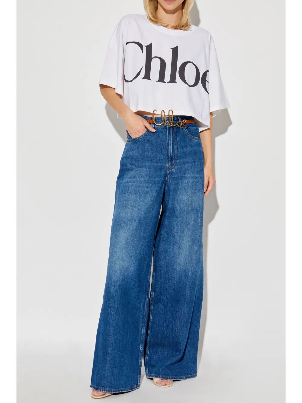 Chloe Women Cropped Oversized T-Shirt