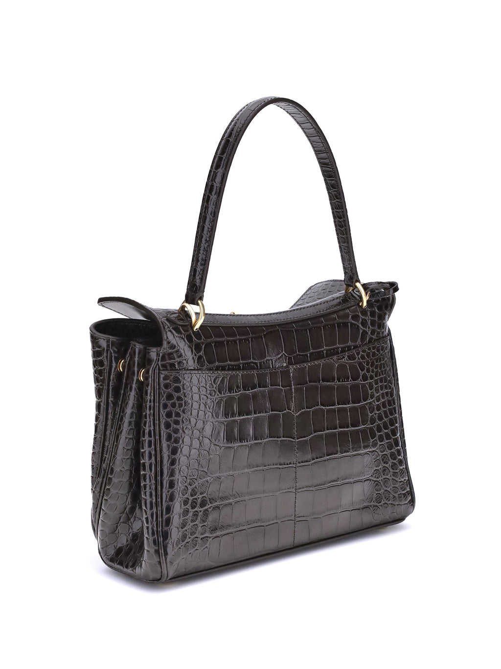 Balenciaga Women Rodeo Shoulder Bag In Crocodile-Print Leather