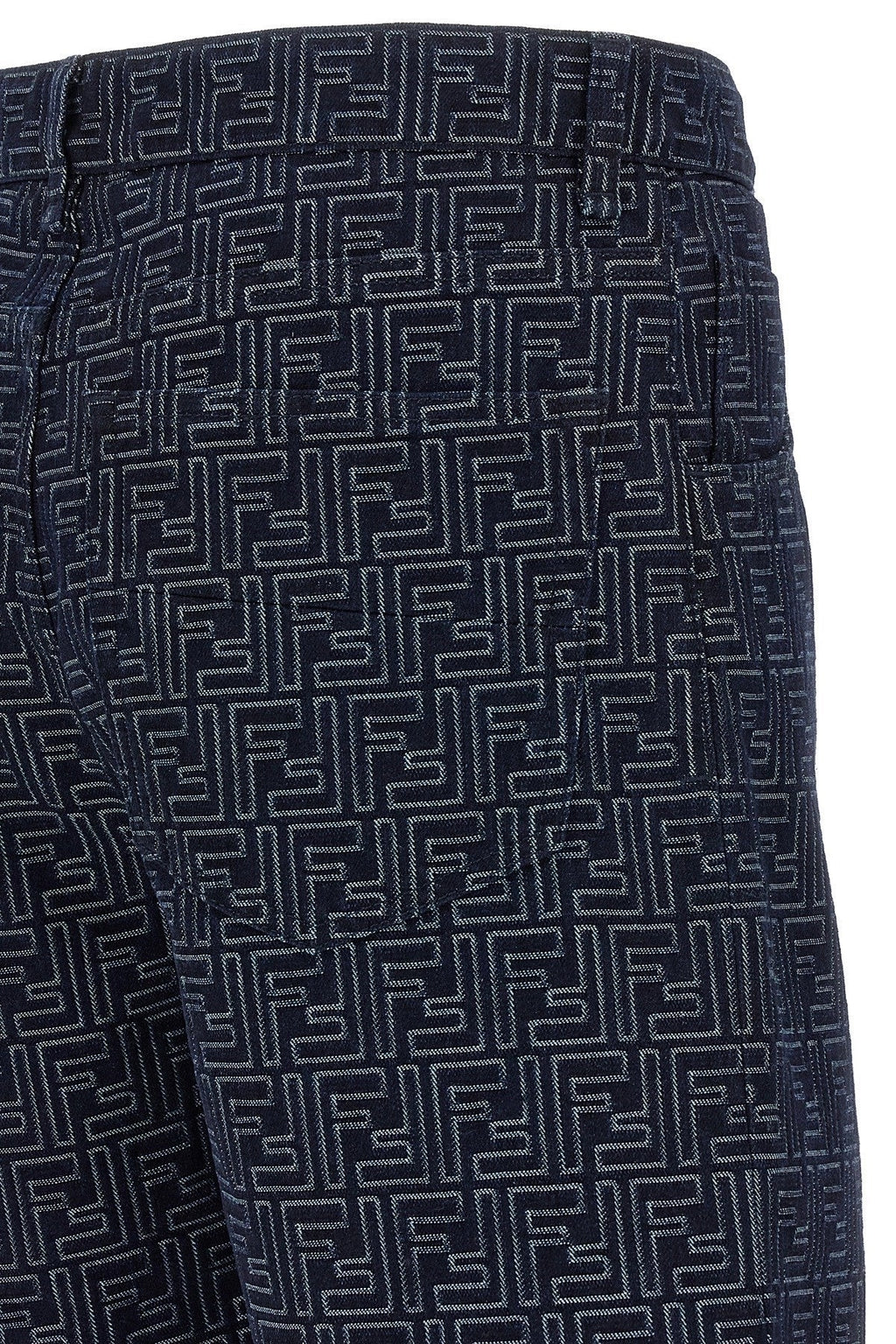 Fendi Men Bermuda Jeans Jacquard Ff