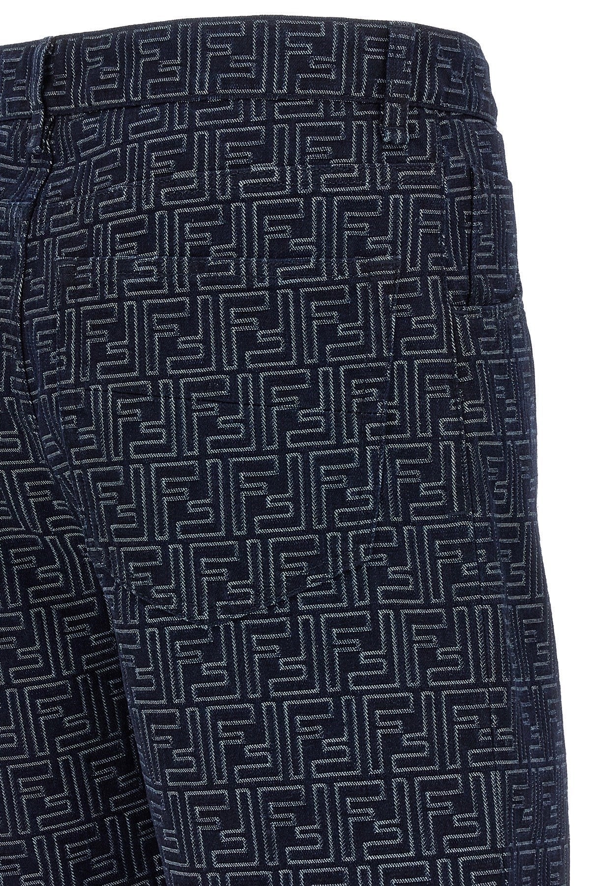 Fendi Men Bermuda Jeans Jacquard Ff