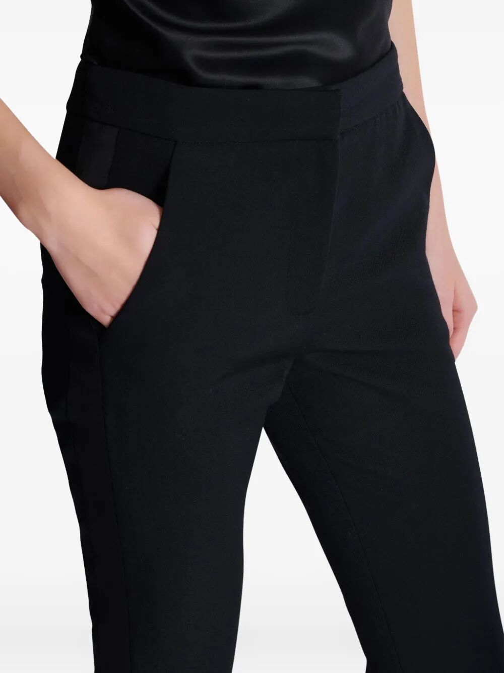 Balmain Women Zipped Satin Slim Pants