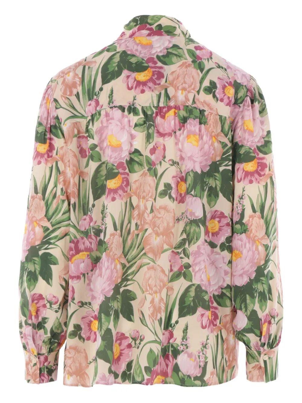 Chloe Women Maxi Gathered Lavallière Blouse In Crêpe De Chine