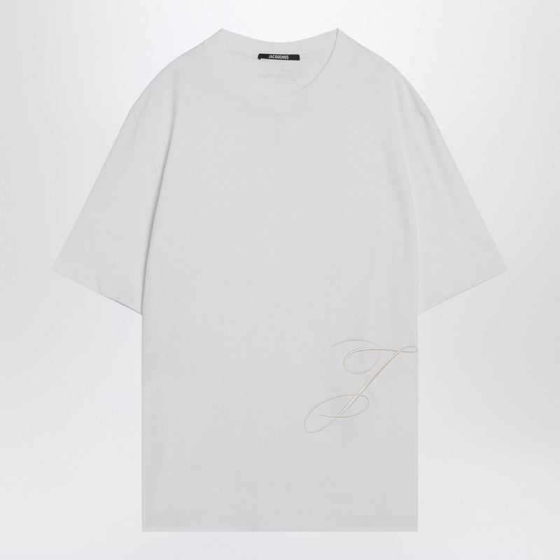 Jacquemus White Cotton Crew Neck T-Shirt Men