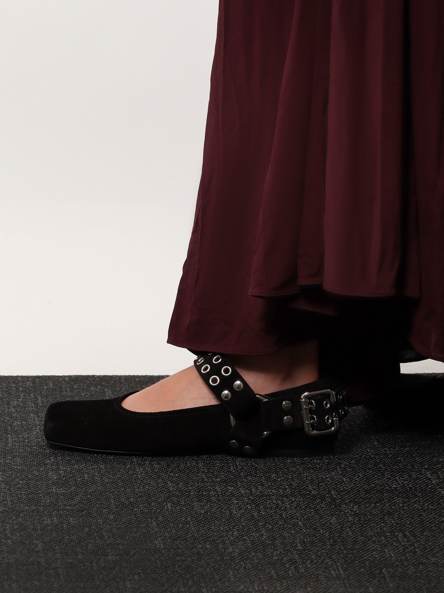 Alaia Women Suede Biker Flat Ballerinas